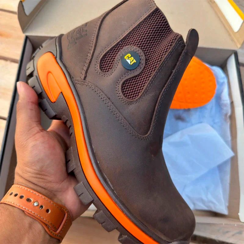 Kit Caterpillar - Bota Masculina em Couro Legítimo e Palmilha Ortopédica + Brindes Exclusivos